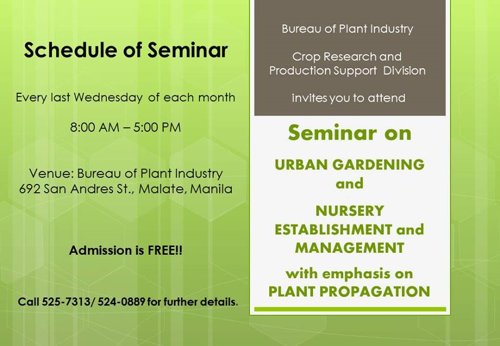 seminar on urban gardening