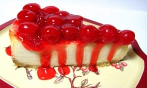 Yummy Cheesecake with Cherry Topping