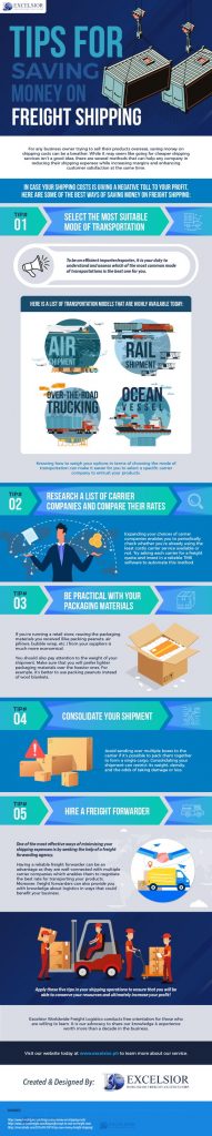 Tips for Saving Money on Freight Shipping Infographic