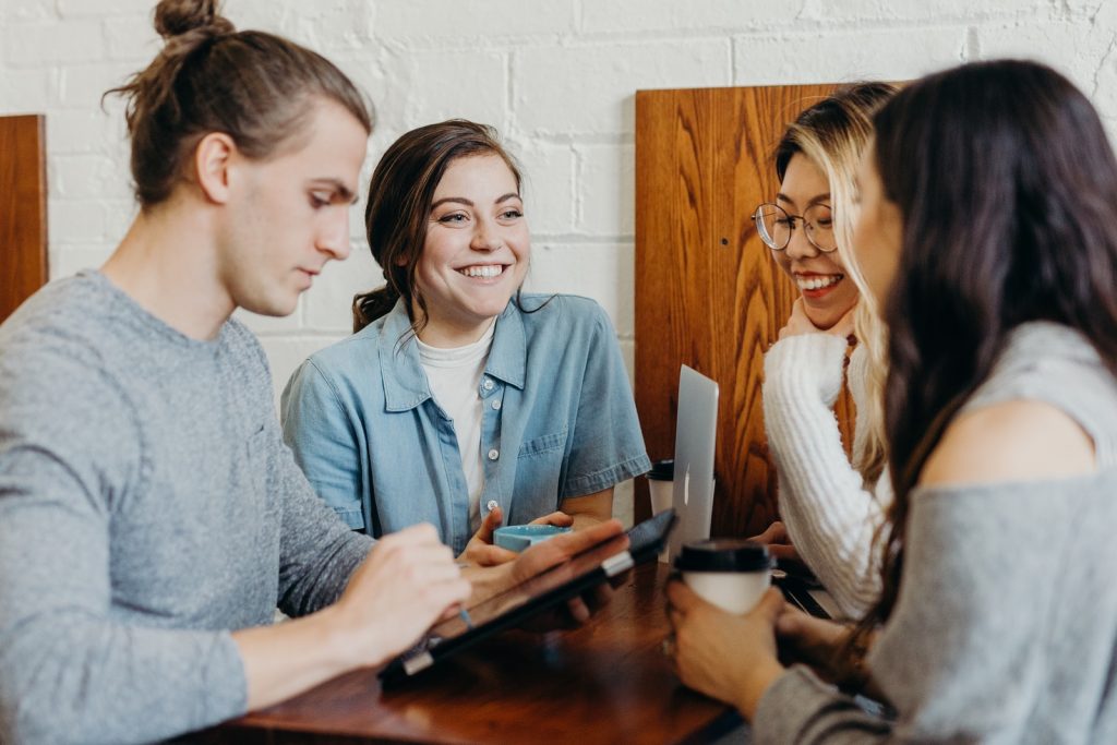 Employee Mental Health A group of friends at a coffee shop