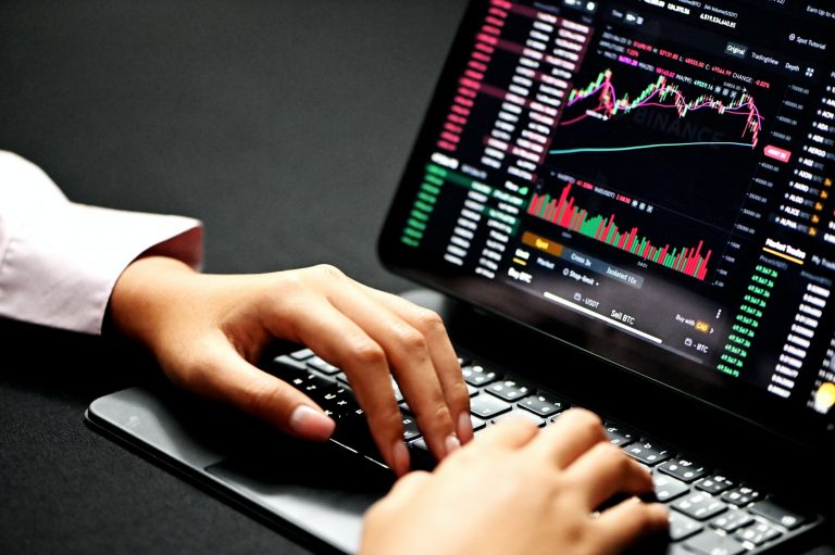 forex person using black laptop computer