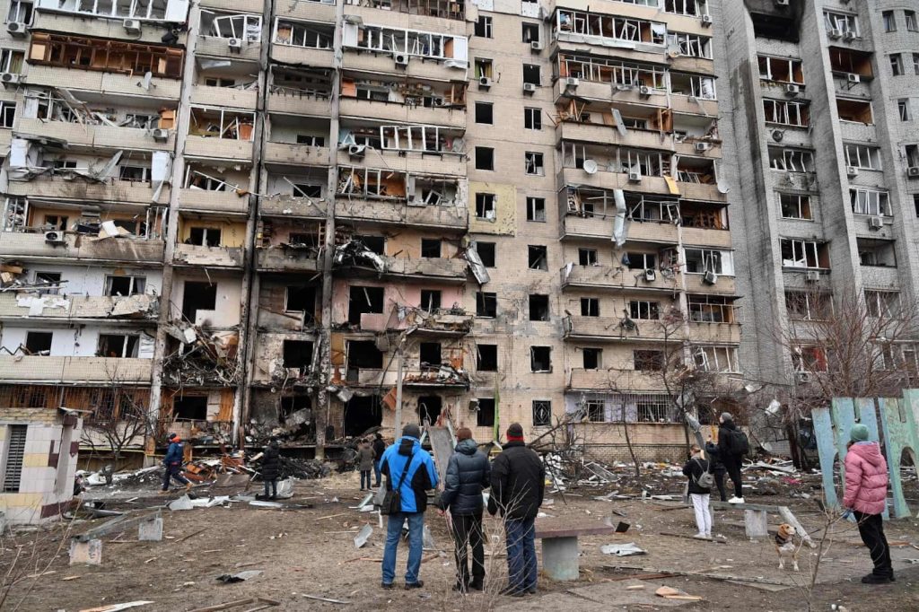 Ukranian buildings damaged