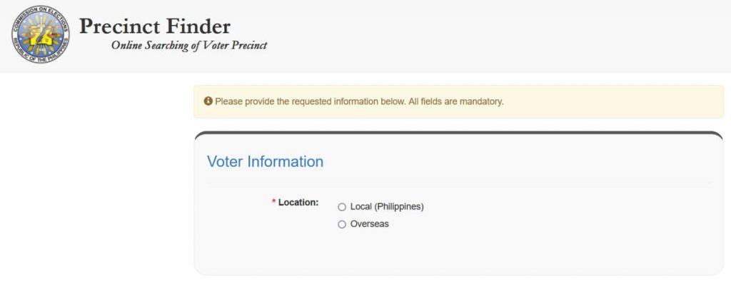 2022 Precinct Finder of the Commission on Elections 1