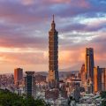 high rise building during sunset