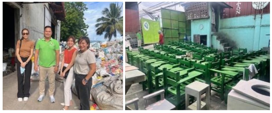 Collected waste from Epson Philippines’ corporate printer dealers are transformed into new items such as school chairs.
