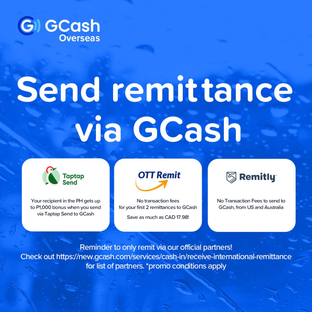 Remittances via GCash
