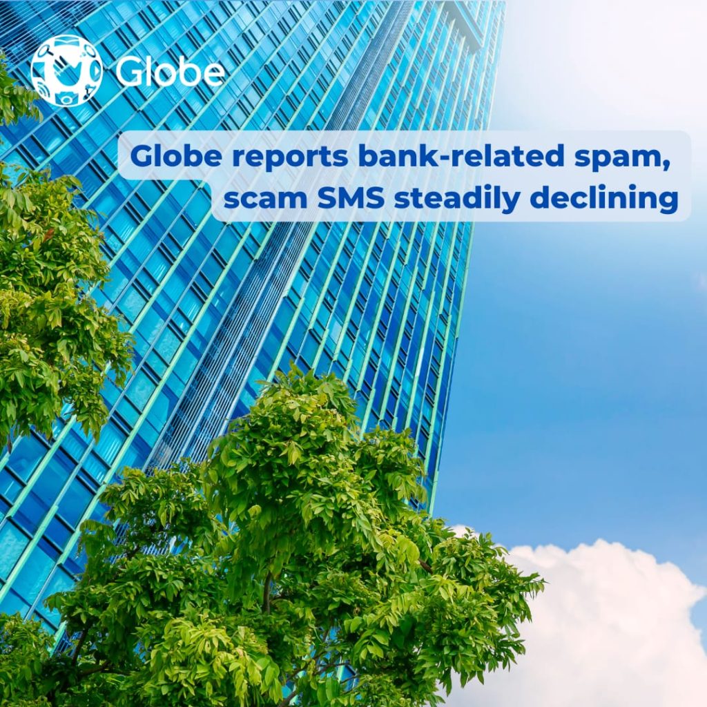 Globe reports bank-related spam, scam SMS steadily declining