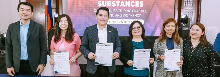 (L-R) Mandaue Business Month chairman Walter Ong, board of trustees and GMP events chair Mary Anne Rose Dakay, chamber of commerce and industry president Mark Anthony Ynoc, CCIP president Christine Michelle Reyes, EVP of external affairs Jenny Nunez and VP of education and professional development Shirley Cayago