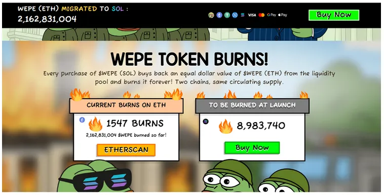 wepe token burns