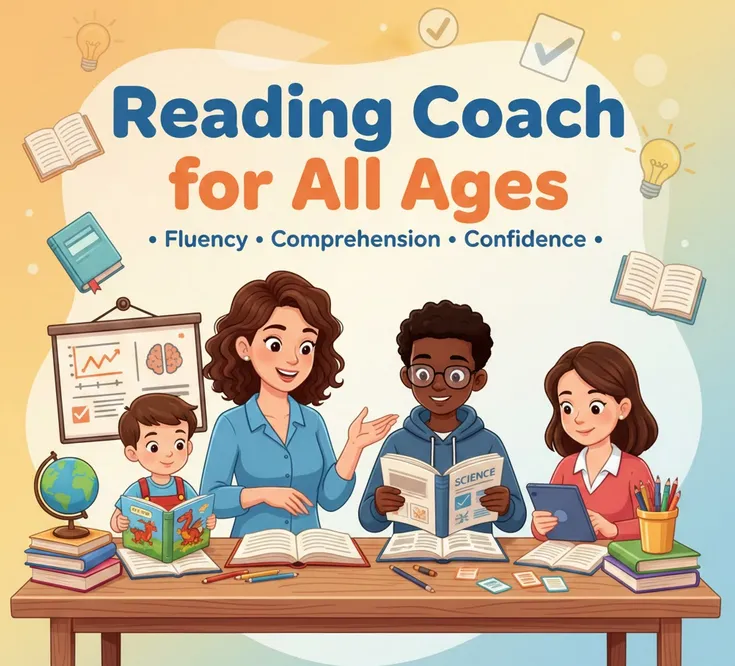 Reading Coach for All Ages: Improve Fluency, Comprehension & Confidence