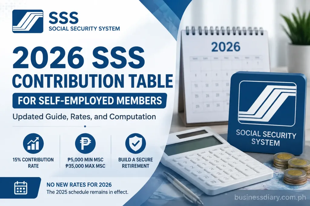 New SSS Contribution Table for Self-Employed Members (2026 Update) – Full Guide
