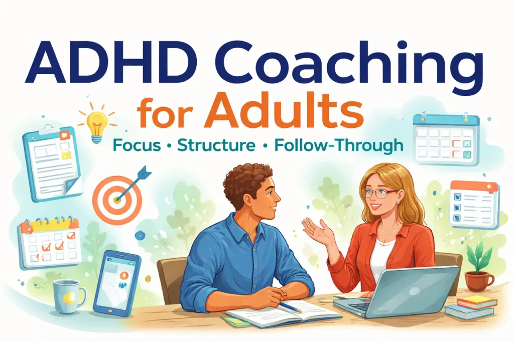 ADHD Coaching for Adults in the U.S.: How ADHD Coaches Help You Build Focus, Structure, and Follow-Through