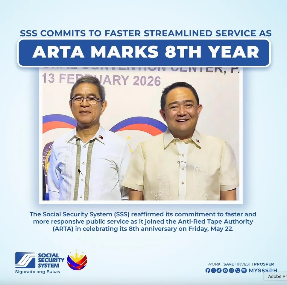 SSS commits to faster, streamlined services as ARTA marks 8th year