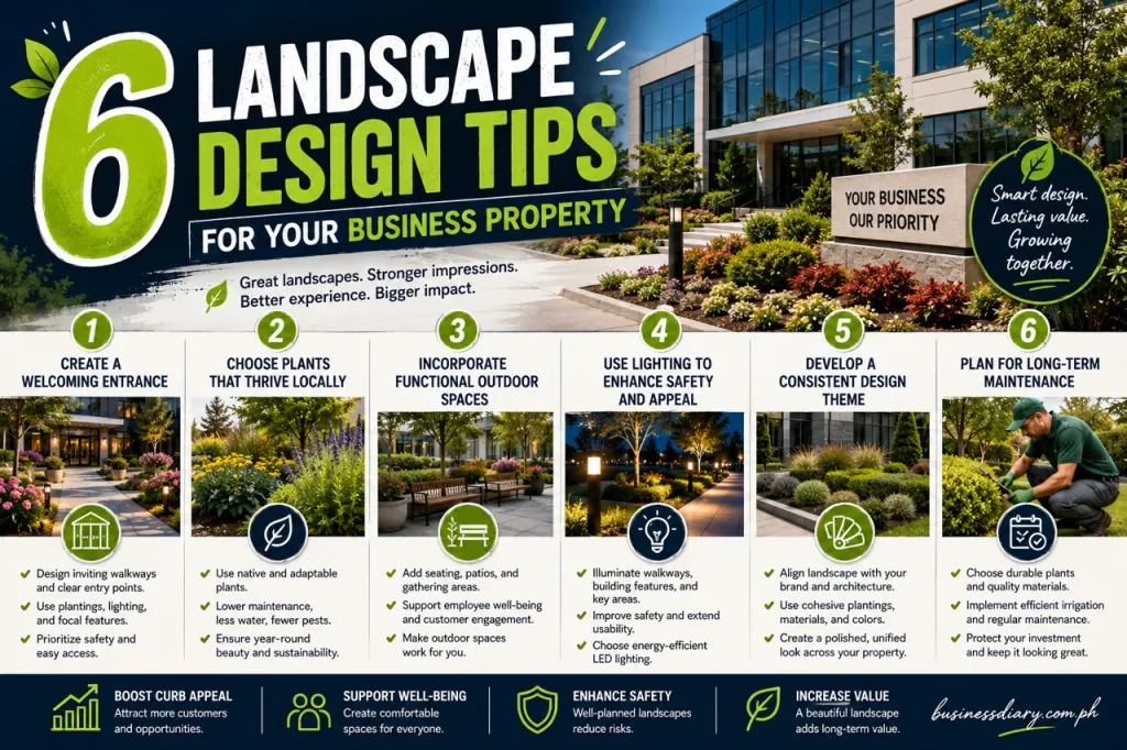 6 Landscape Design Tips for Your Business Property