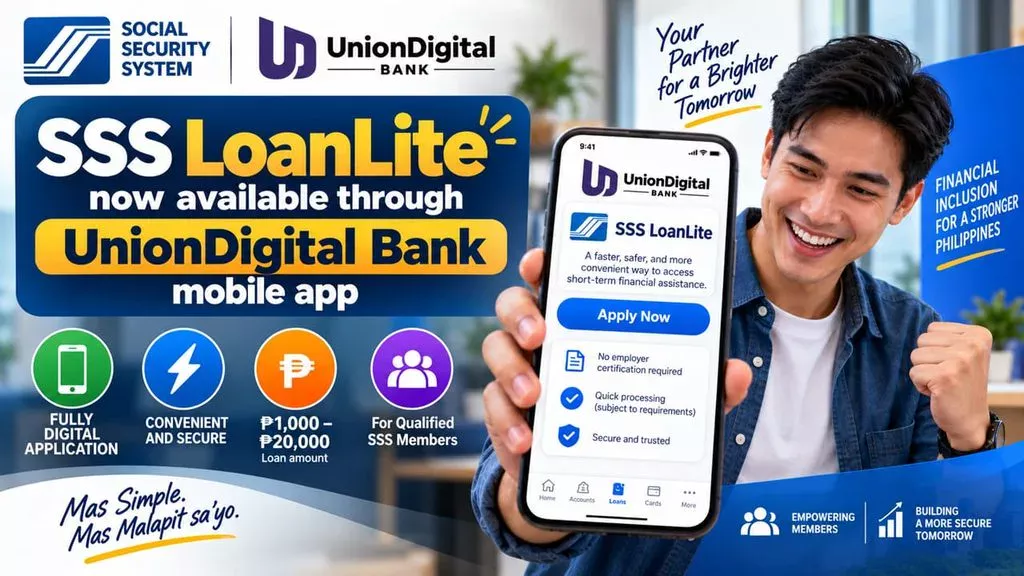 SSS LoanLite now available through UnionDigital Bank mobile app
