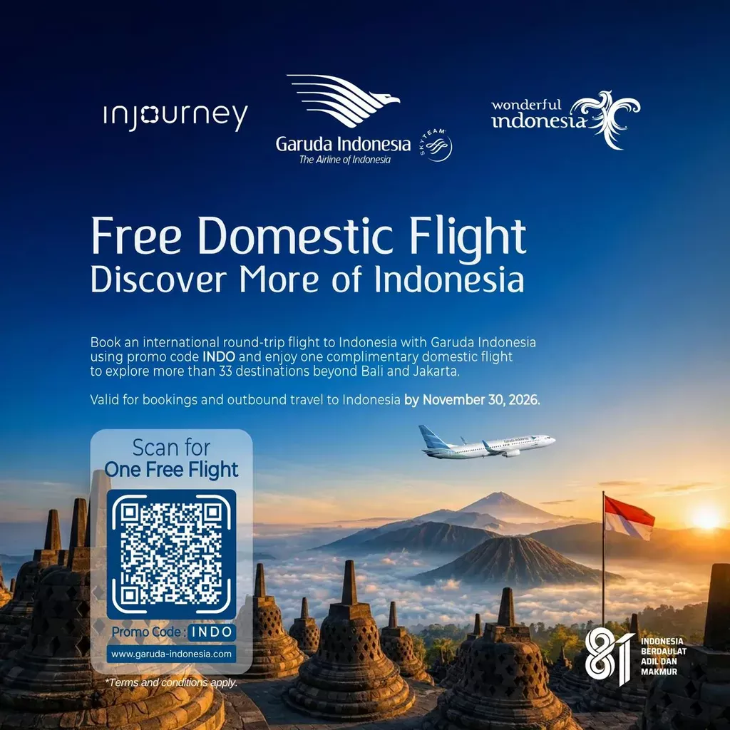 Garuda Indonesia Offers 170,000 Free Domestic Seats for Travellers Flying From 10 Countries