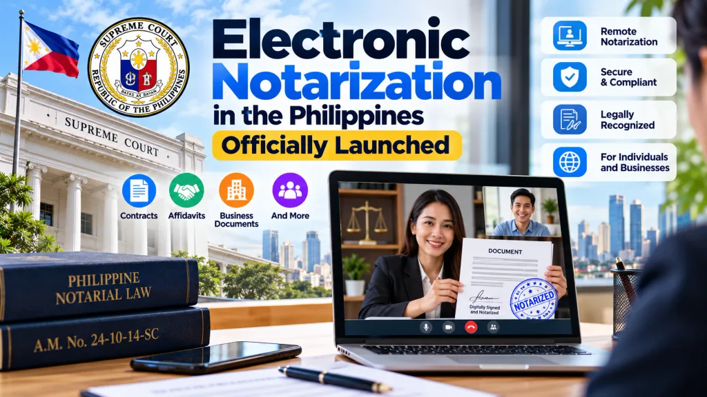 Electronic Notarization in the Philippines Officially Launched: Supreme Court Rules, Requirements, Fees, and Business Guide