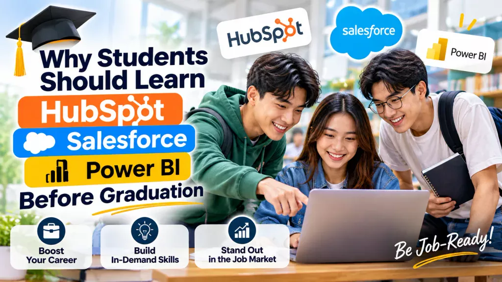 Why Students Should Learn HubSpot, Salesforce, and Power BI Before Graduation